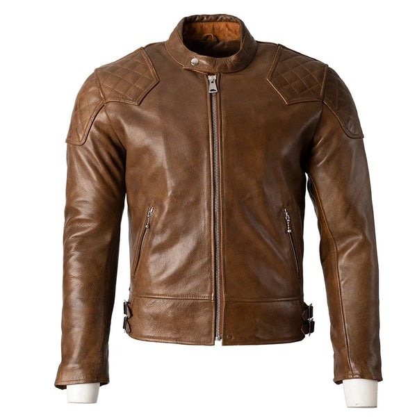 3P Retail Goldtop Goldtop - 76 Cafe Racer Jacket - Waxed Brown