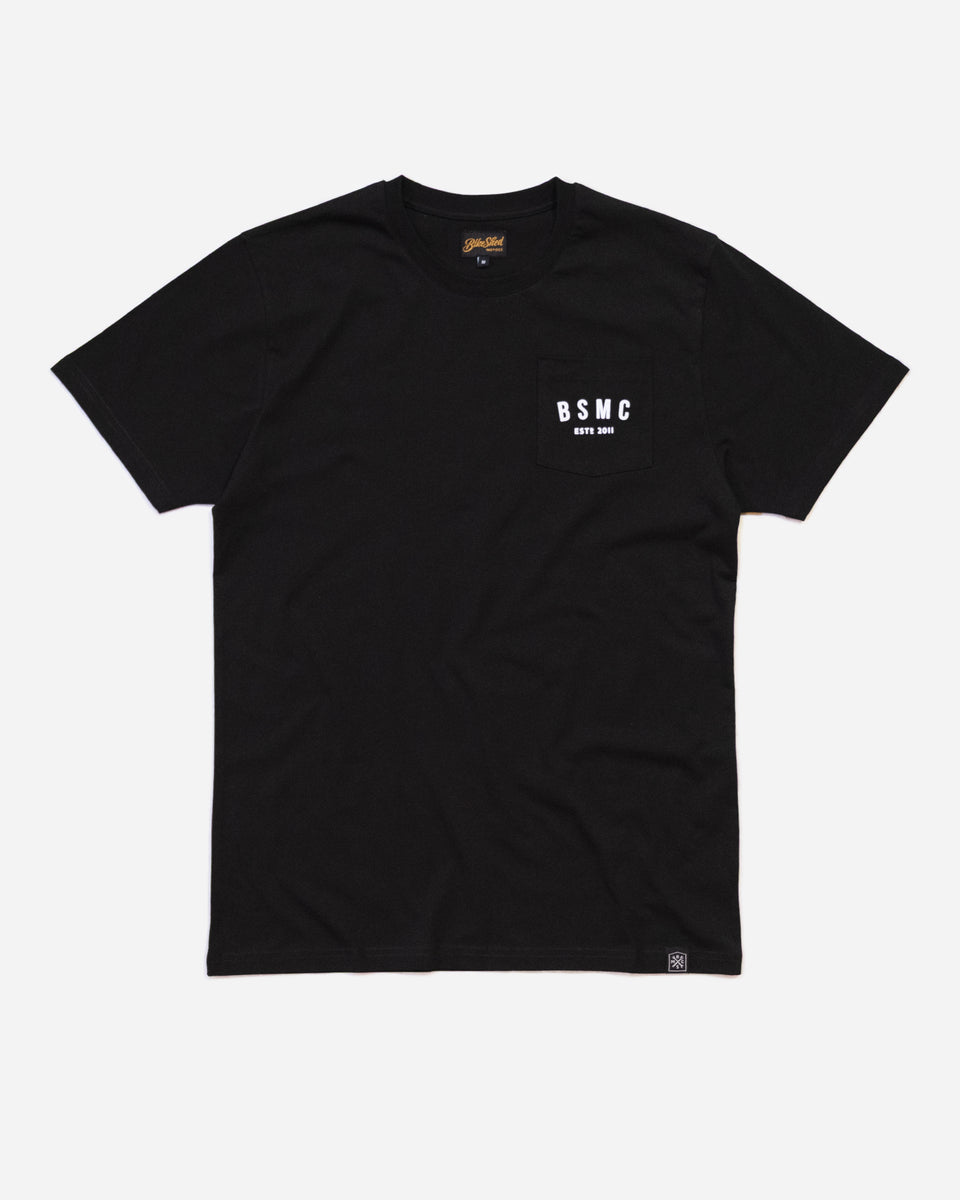 BSMC ESTD. Pocket T-Shirt - Black studio image front