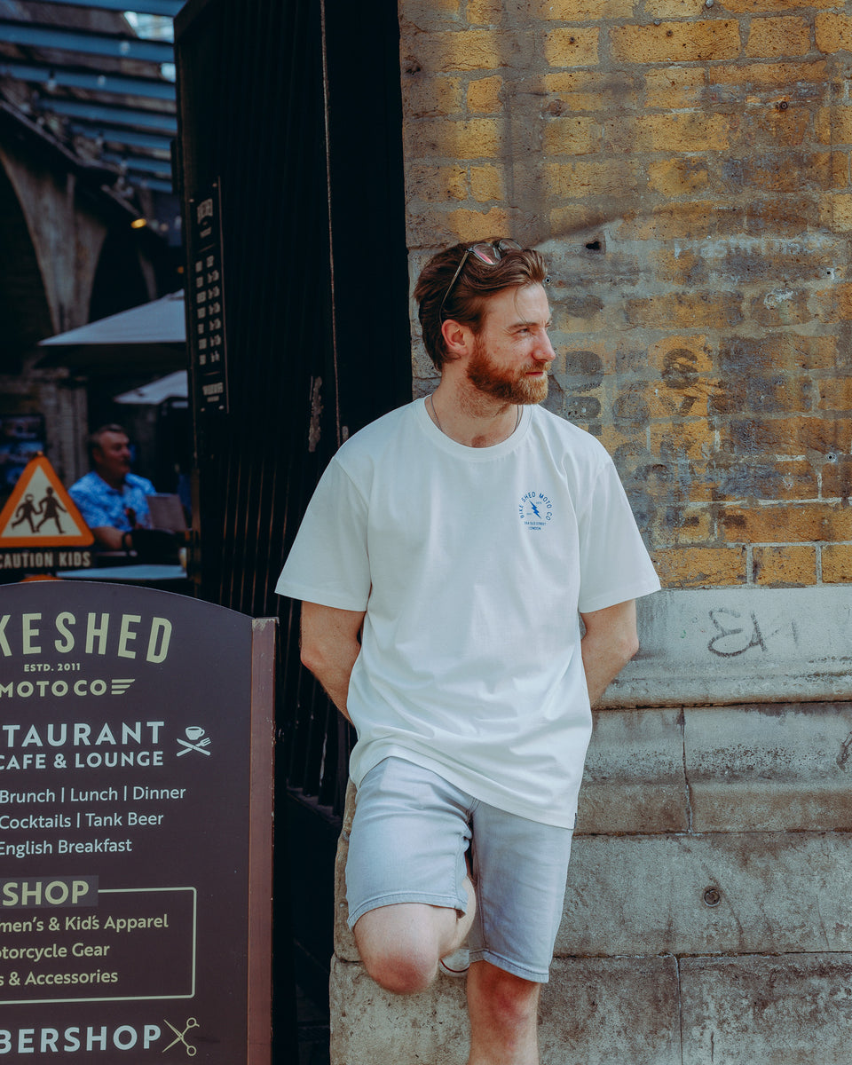 BSMC London Lightning T-Shirt - White/Blue