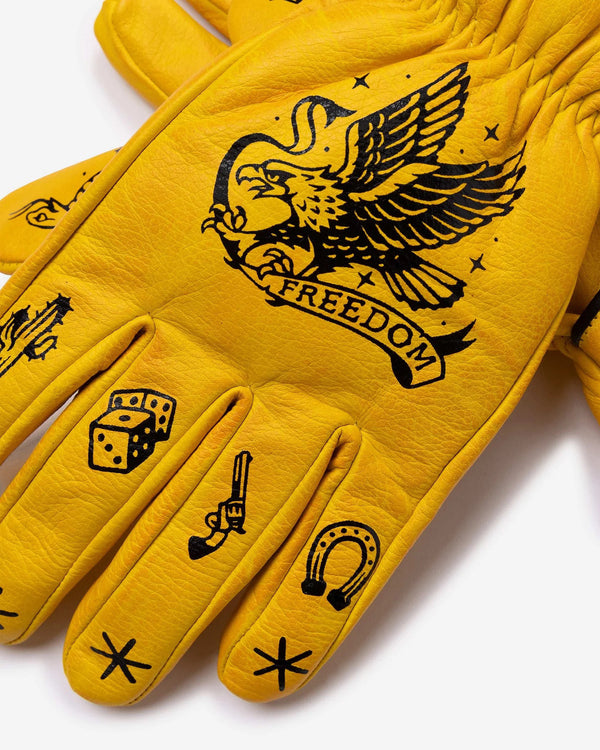 Macleod Outlaw Leather Gloves - Yellow