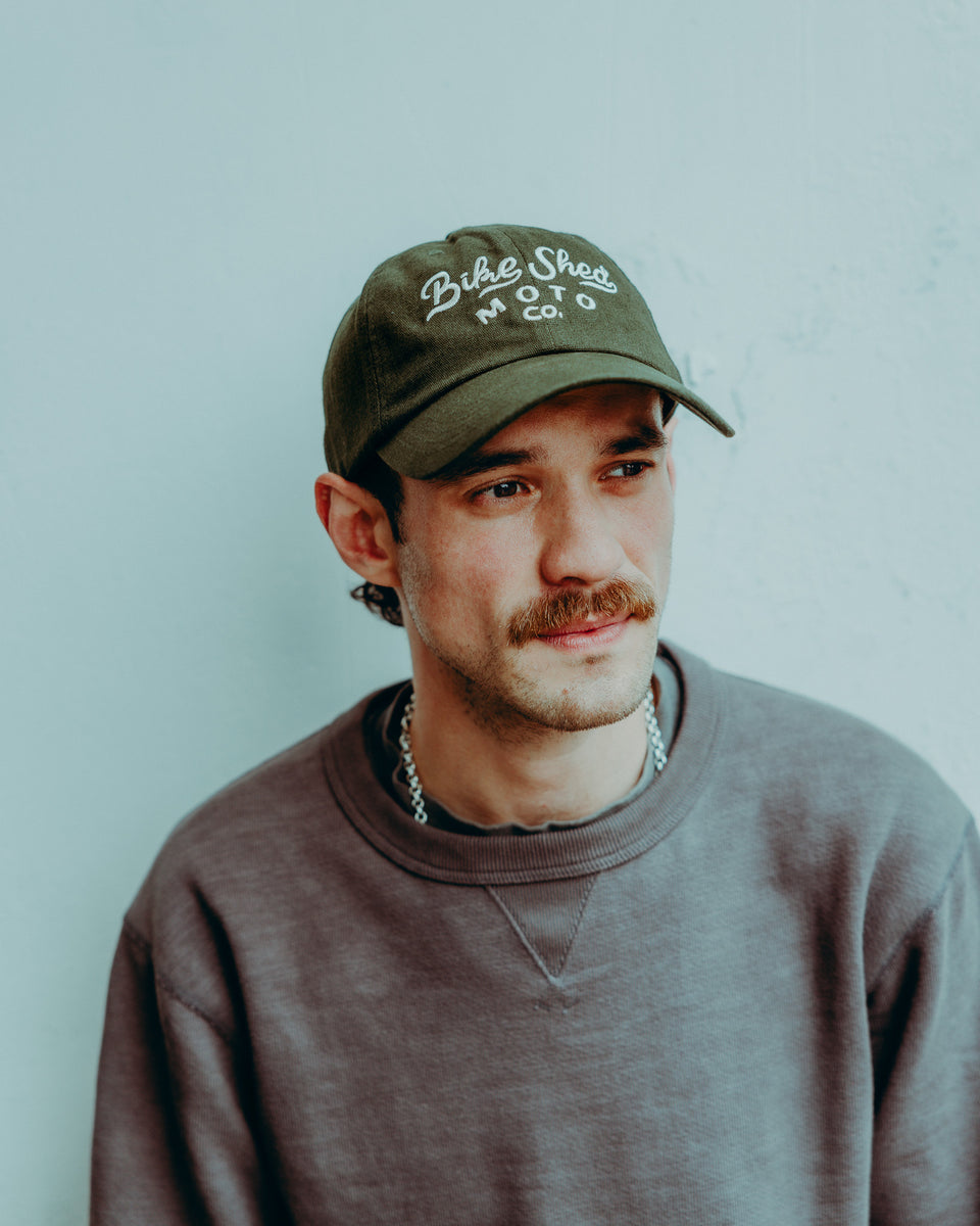 BSMC Desert Race Cap - Green worn by model on white background