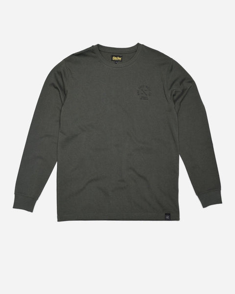 BSMC Dirt Bars Long Sleeve Motorcycle Graphic T-Shirt - Khaki