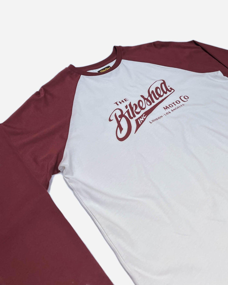 BSMC Retail Long Sleeves BSMC Inc. Baseball Jersey LS - Burgundy/White