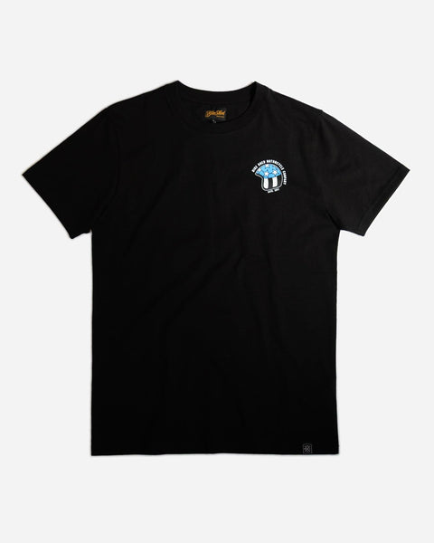 Black Motorcycle Kick It Graphic T-Shirt - front