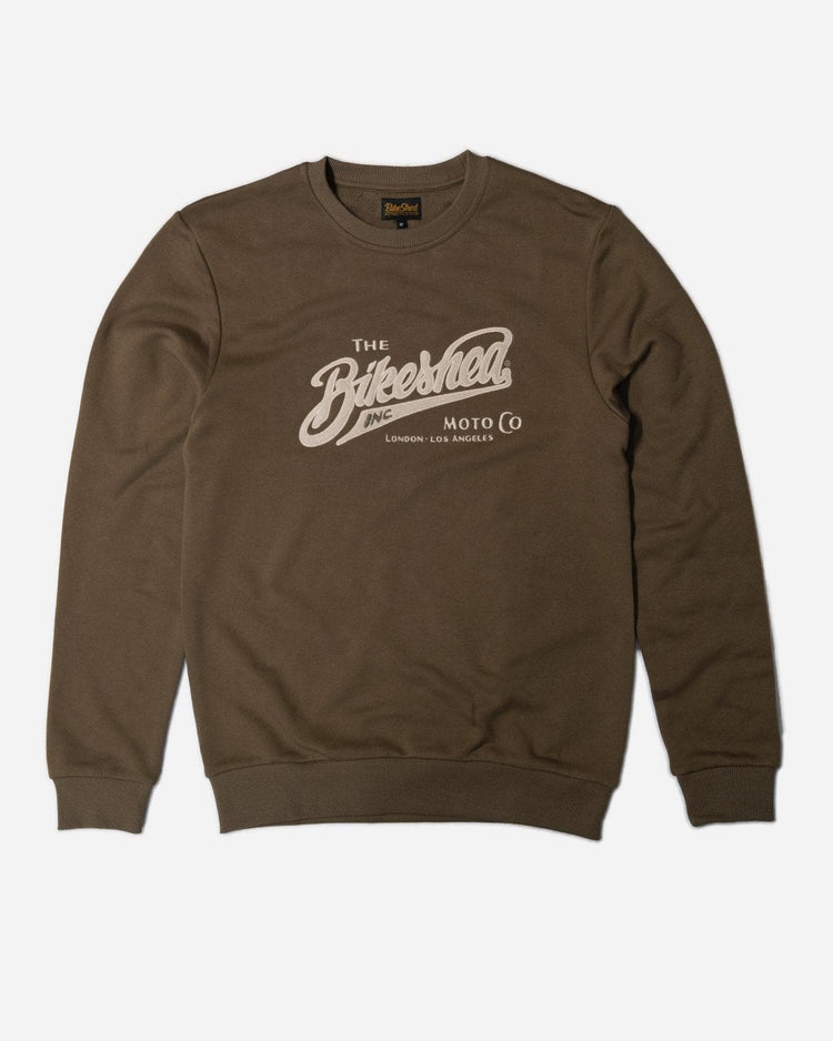 BSMC Retail Sweatshirts BSMC Moto Co Appliqué Sweatshirt - Khaki