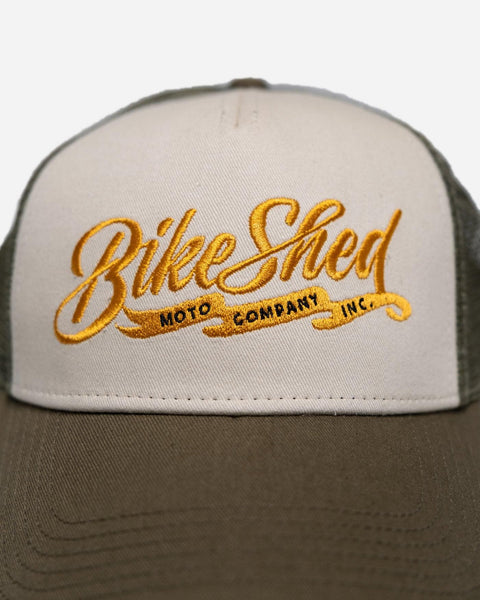 BSMC Embroidered Pennant Motorcycle Cap - Olive