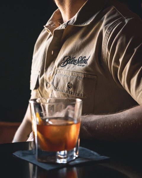 BSMC Embroidered Pennant Logo Motorcycle Shirt - Sand