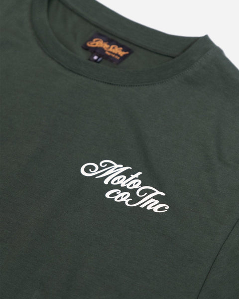 Green BSMC Logo Shoreditch Motorcycle T-Shirt - front detail