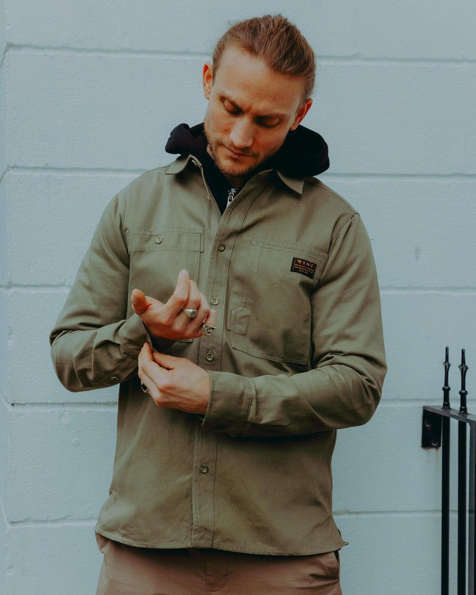 Twill Motorcycle Utility Shirt - Light Khaki