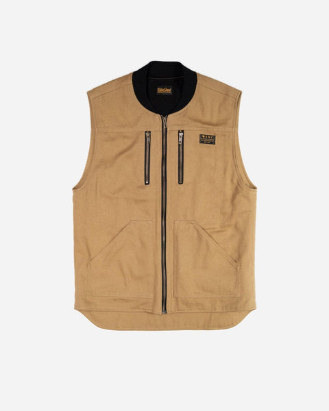 Cotton Motorcycle Utility Vest - Tan