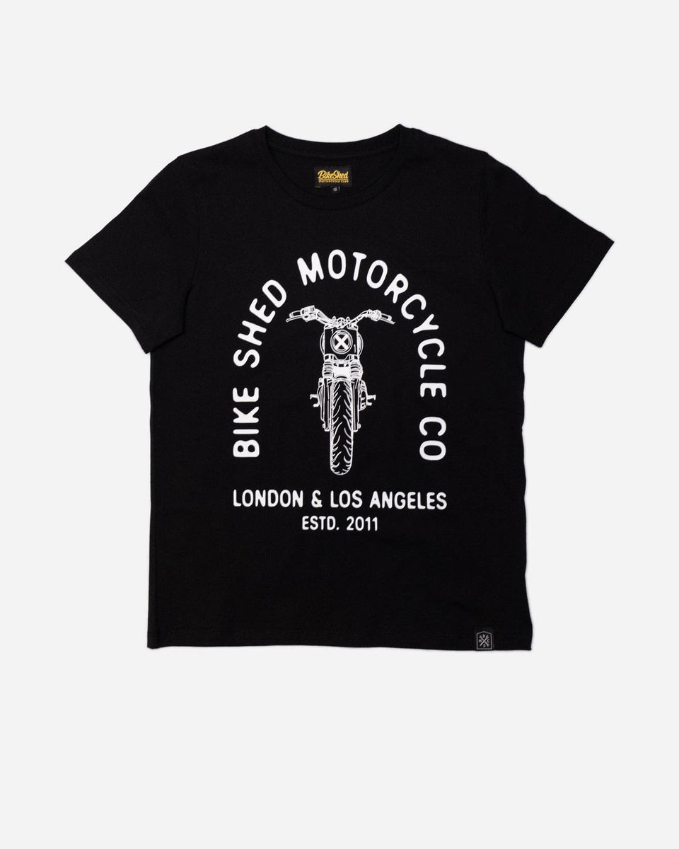Womens Tracker Bars Motorcycle Graphic T-Shirt - Black