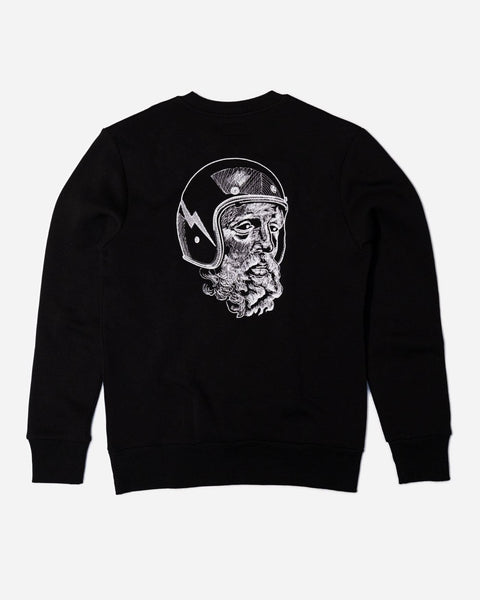 BSMC Zeus Embroidered Motorcycle Sweatshirt - Black