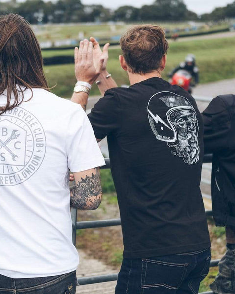 BSMC Zeus T-Shirt - Black worn by model at race track