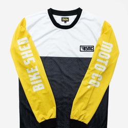 BSMC Retail Long Sleeves BSMC DT Race Jersey - YELLOW/WHITE/BLACK