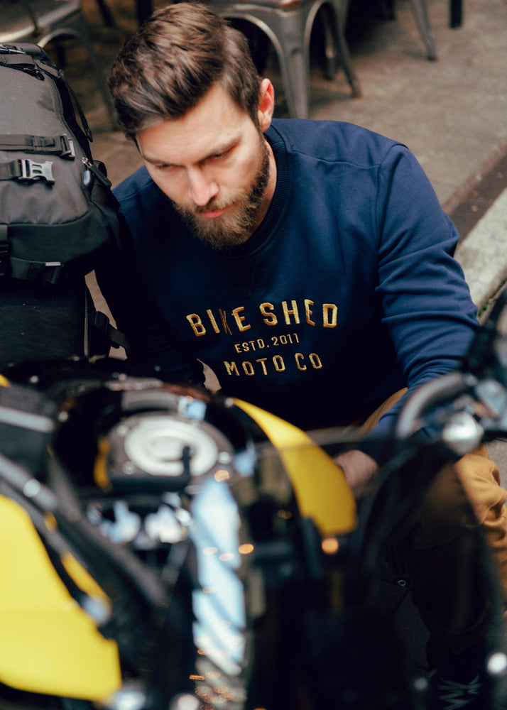 BSMC Retail Sweatshirts BSMC Moto Co. Sweat - Navy/Mustard