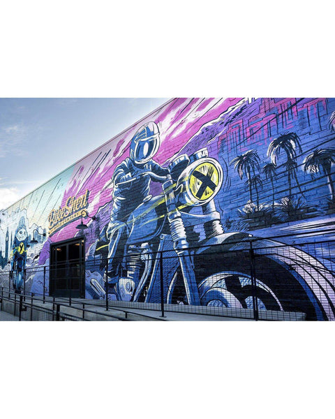 BSMC Motorcycle Mural Graphic T Shirt - White