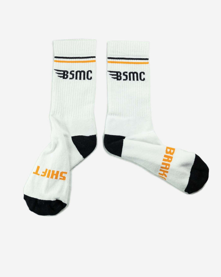 BSMC Retail Accessories BSMC MX Socks - WHITE/ORANGE