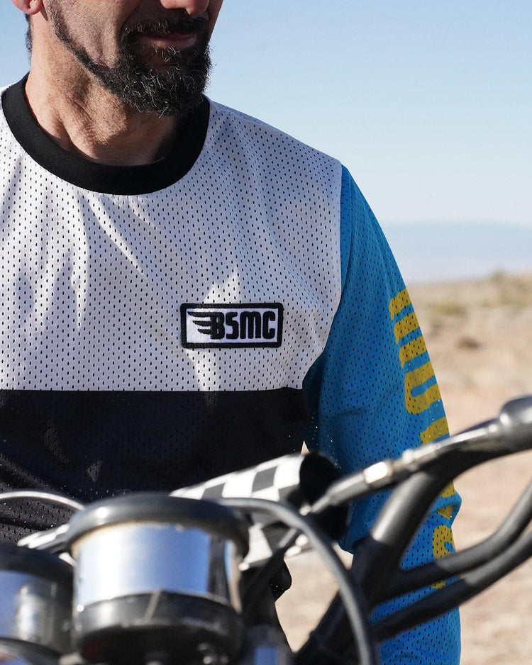 BSMC Retail Long Sleeves BSMC XT Race Jersey - BLUE/WHITE/BLACK